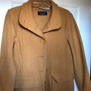 Mustard yellow LL Bean wool coat